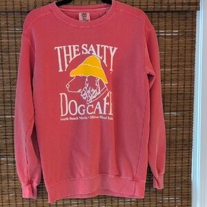 The Salty Dog Cafe Sweatshirt Crew Neck Size Small Stonewash Watermelon Pink